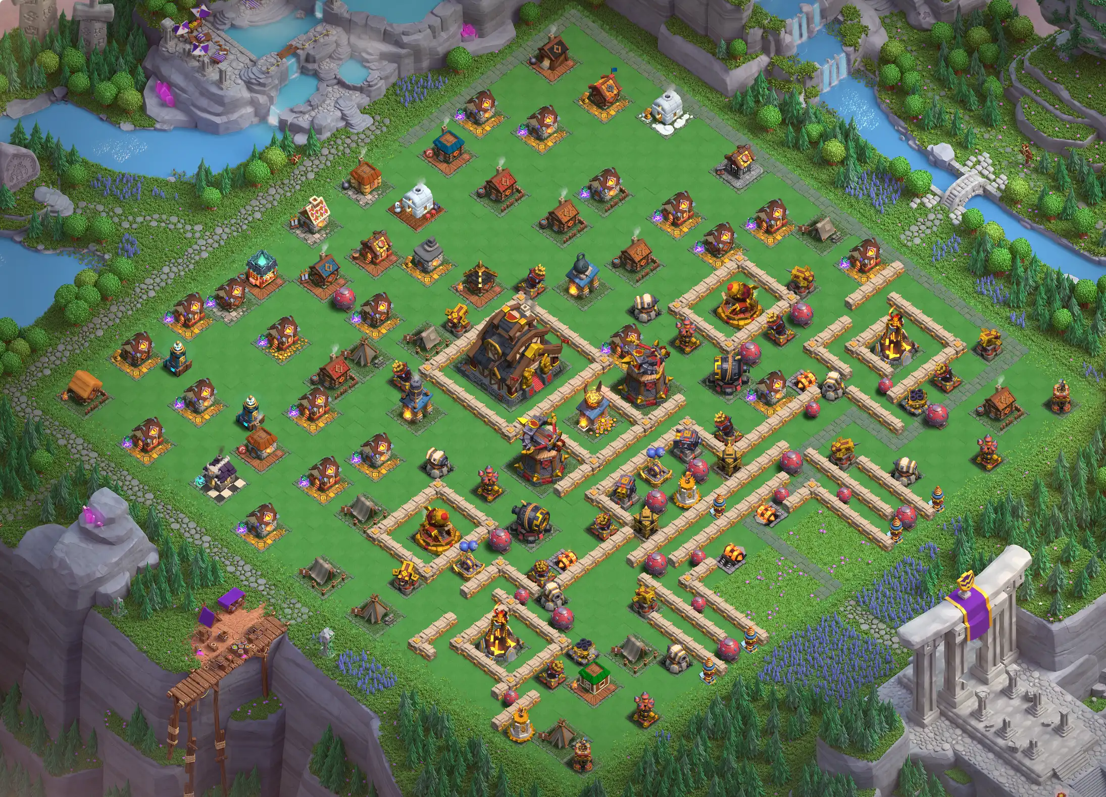 Best Capital Peak Level 10 Base Links for Clan Capital – Copy Top Defense Layouts in Clash of Clans, Base 1