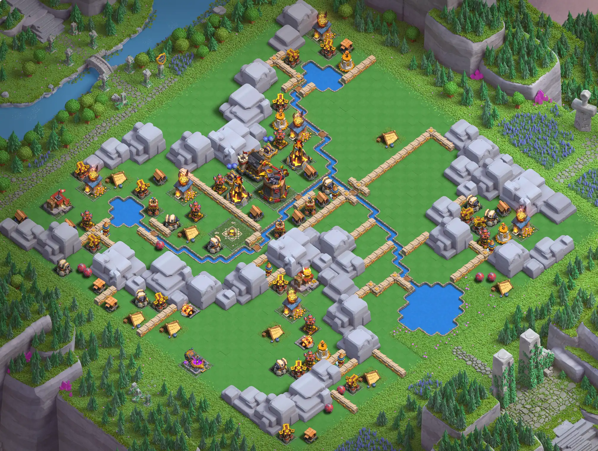 Best Dragon Cliff District Level 5 Base Links for Clan Capital Base no. 2