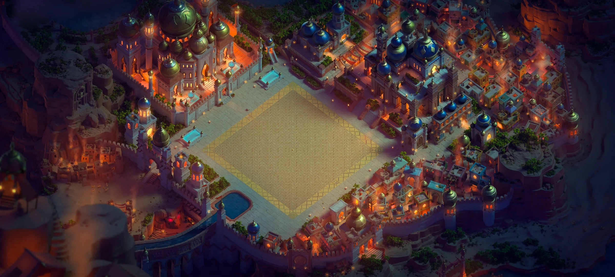Desert Nights Scenery in clash of clans zoomed out view