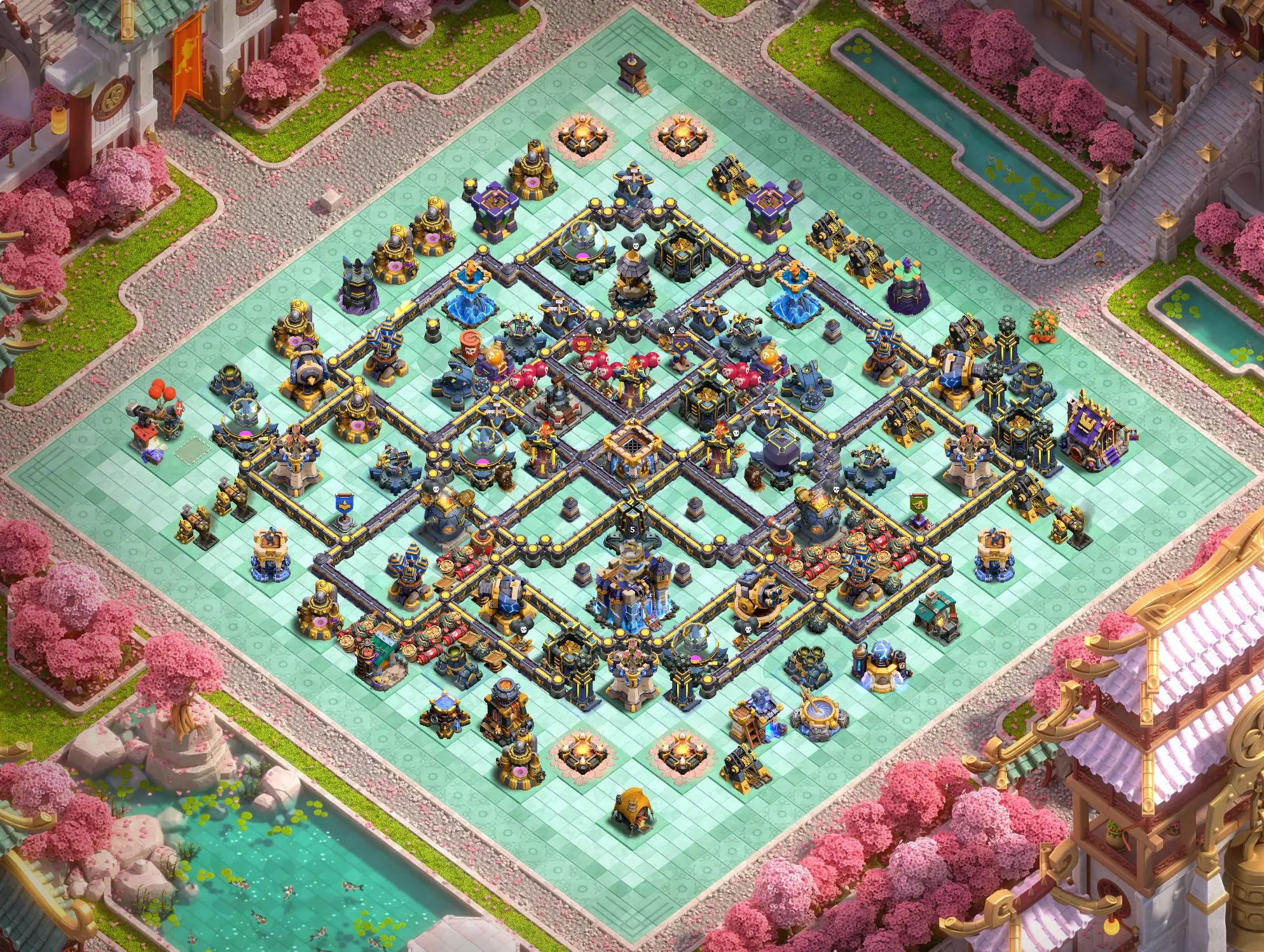 Year of the Fire Horse Scenery in clash of clans village view