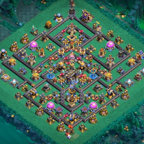 TH18 hybrid base layout featuring the best Town Hall 18 hybrid base design for balanced defense and resource protection Image no. 03-1