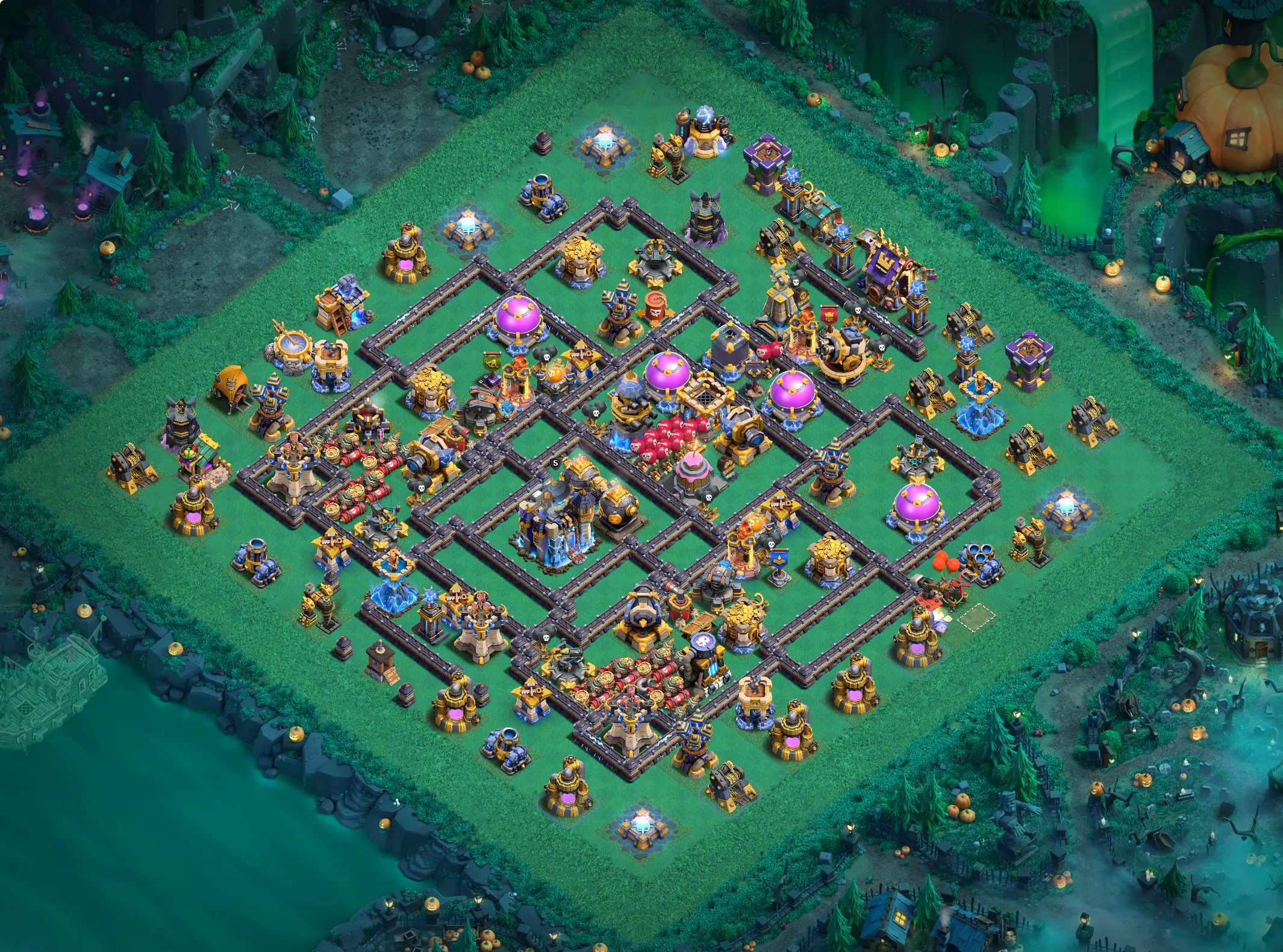 th18 hybrid base layout featuring the best town hall 18 hybrid base design for balanced defense and resource protection image no 06 2