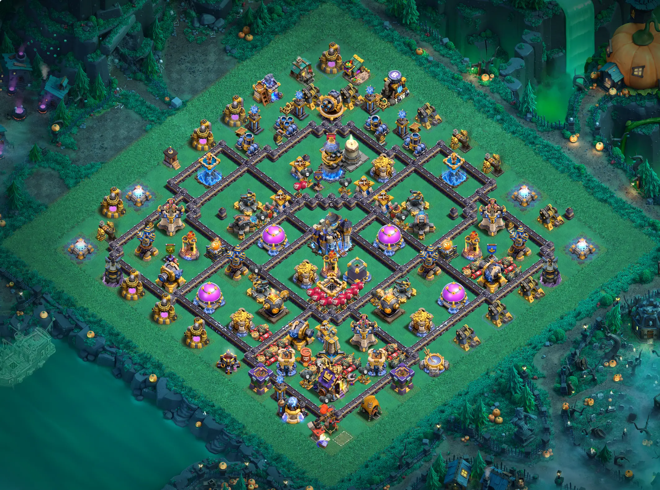 th18 hybrid base layout featuring the best town hall 18 hybrid base design for balanced defense and resource protection image no 07 2
