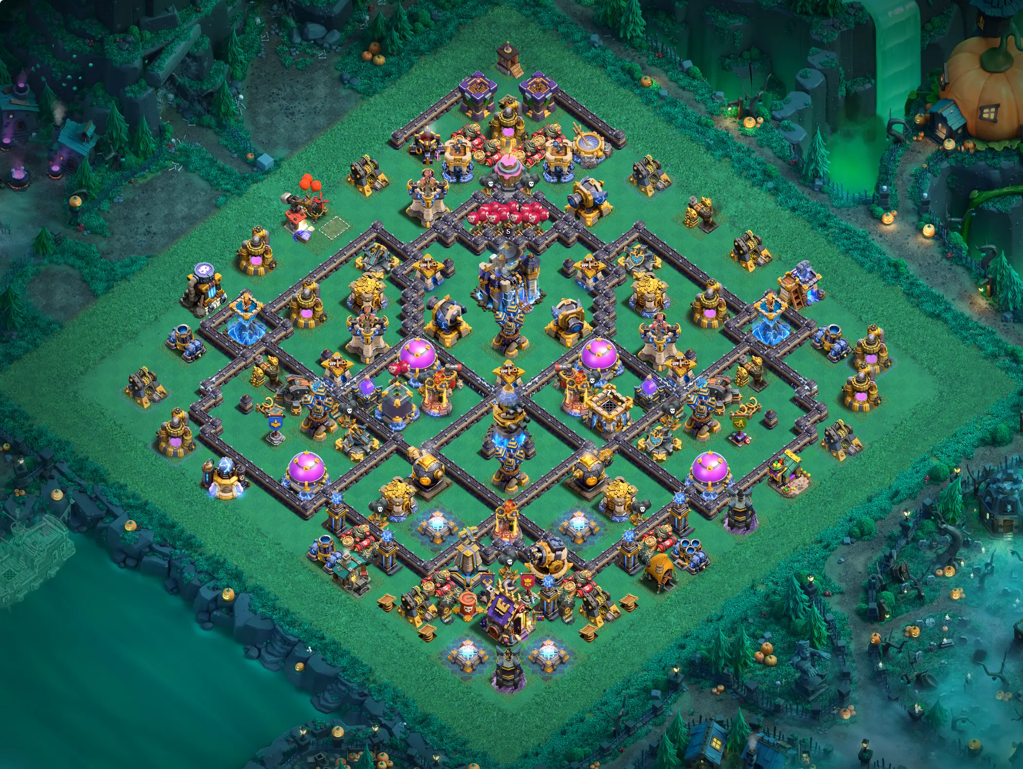 th18_hybrid_08 th18 hybrid base layout featuring the best town hall 18 hybrid base design for balanced defense and resource protection image no 08 2