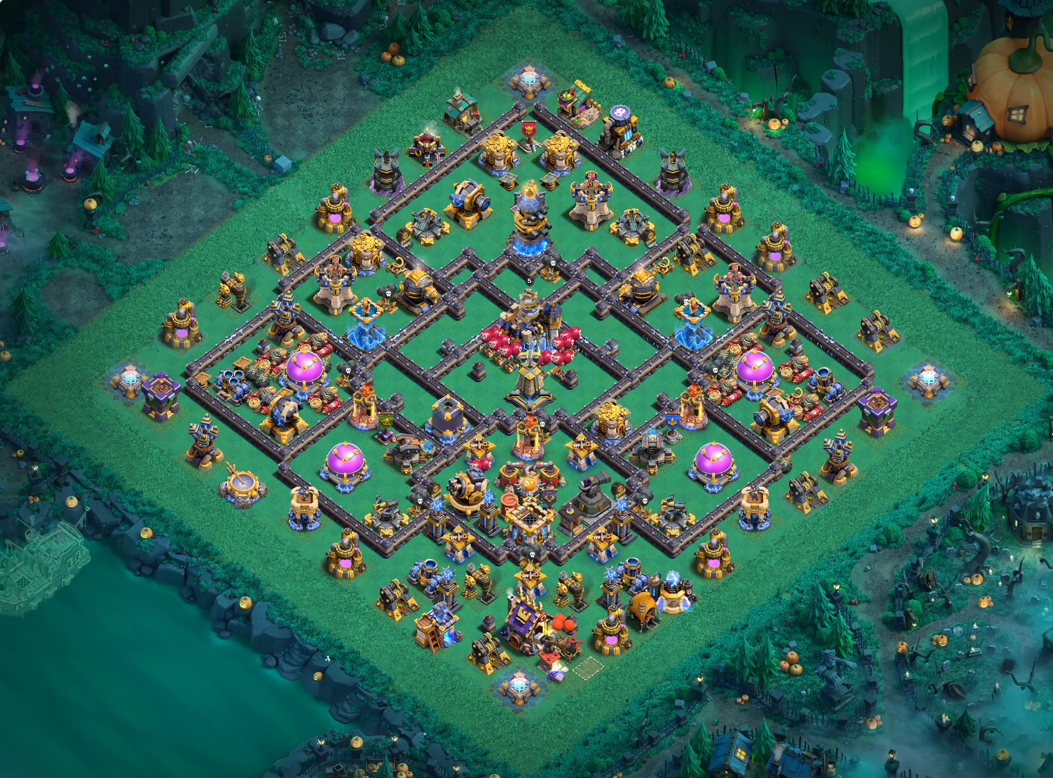 th18 hybrid base layout featuring the best town hall 18 hybrid base design for balanced defense and resource protection image no 09 2