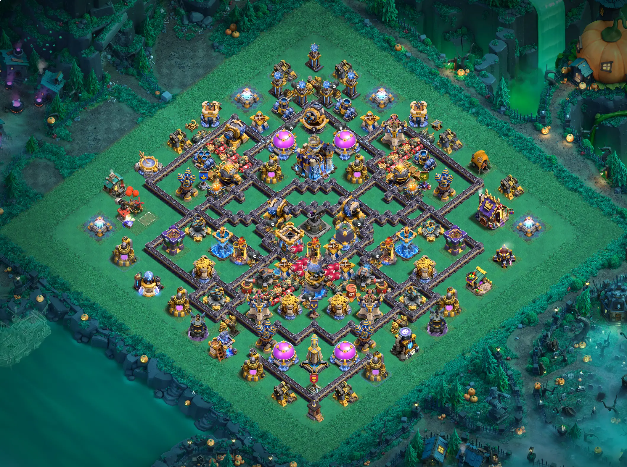 th18_hybrid_10 th18 hybrid base layout featuring the best town hall 18 hybrid base design for balanced defense and resource protection image no 10 2
