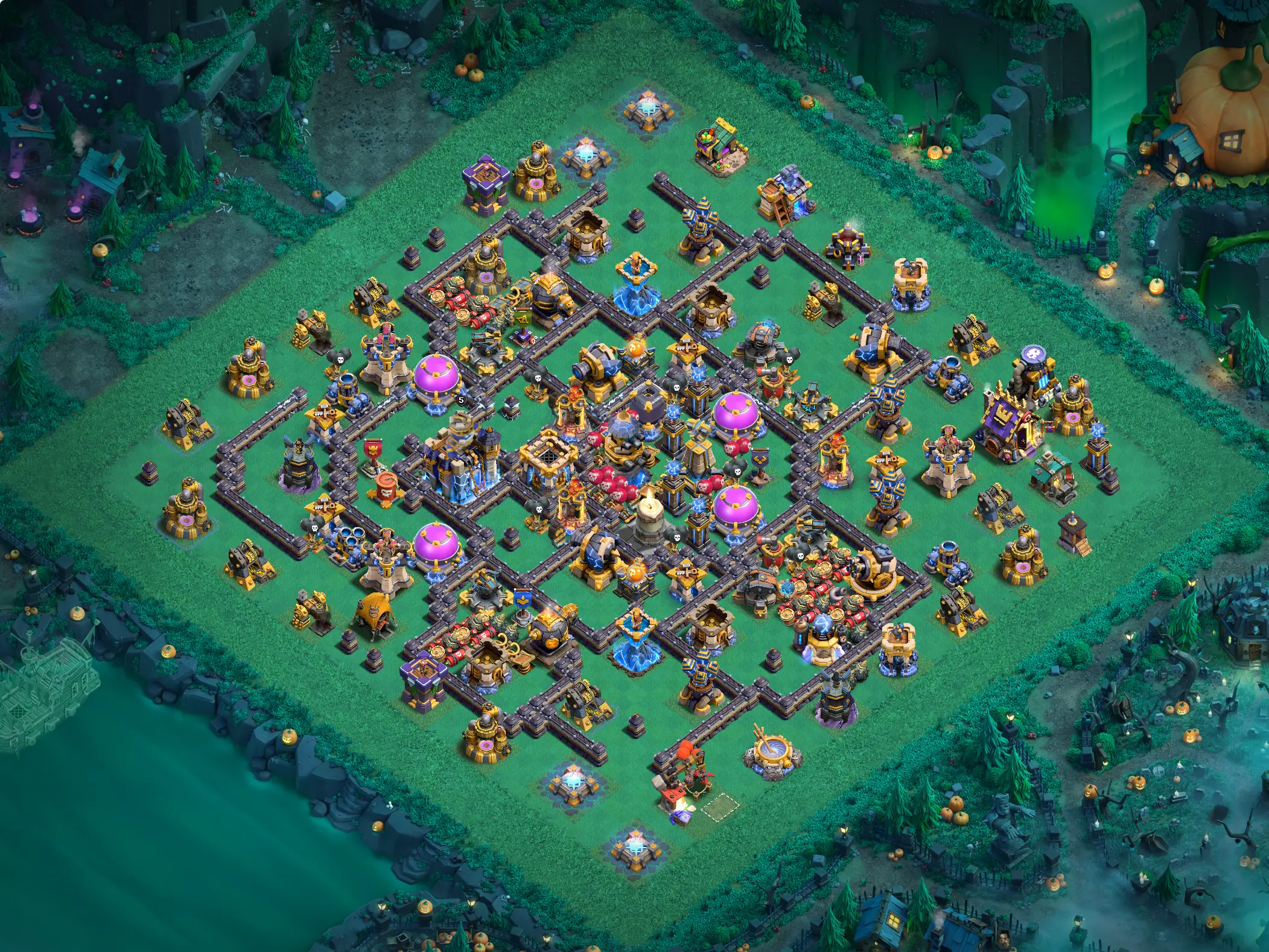 th18 hybrid base layout featuring the best town hall 18 hybrid base design for balanced defense and resource protection image no 11 2