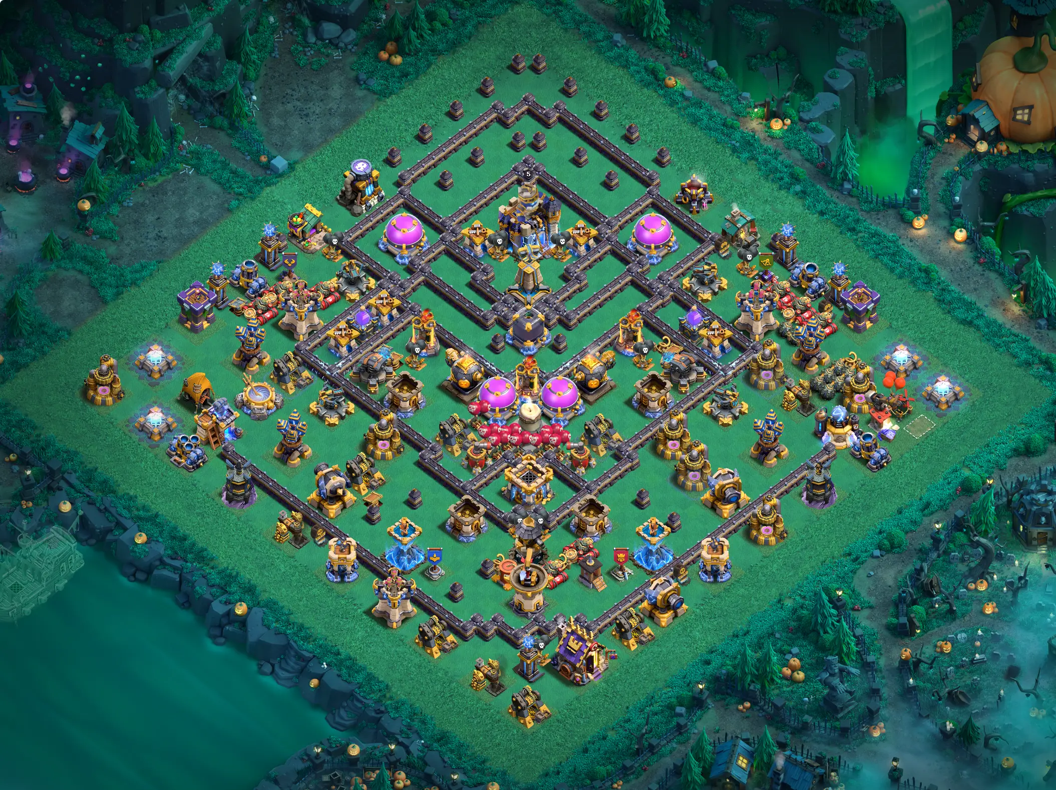 th18_hybrid_12 th18 hybrid base layout featuring the best town hall 18 hybrid base design for balanced defense and resource protection image no 12 2