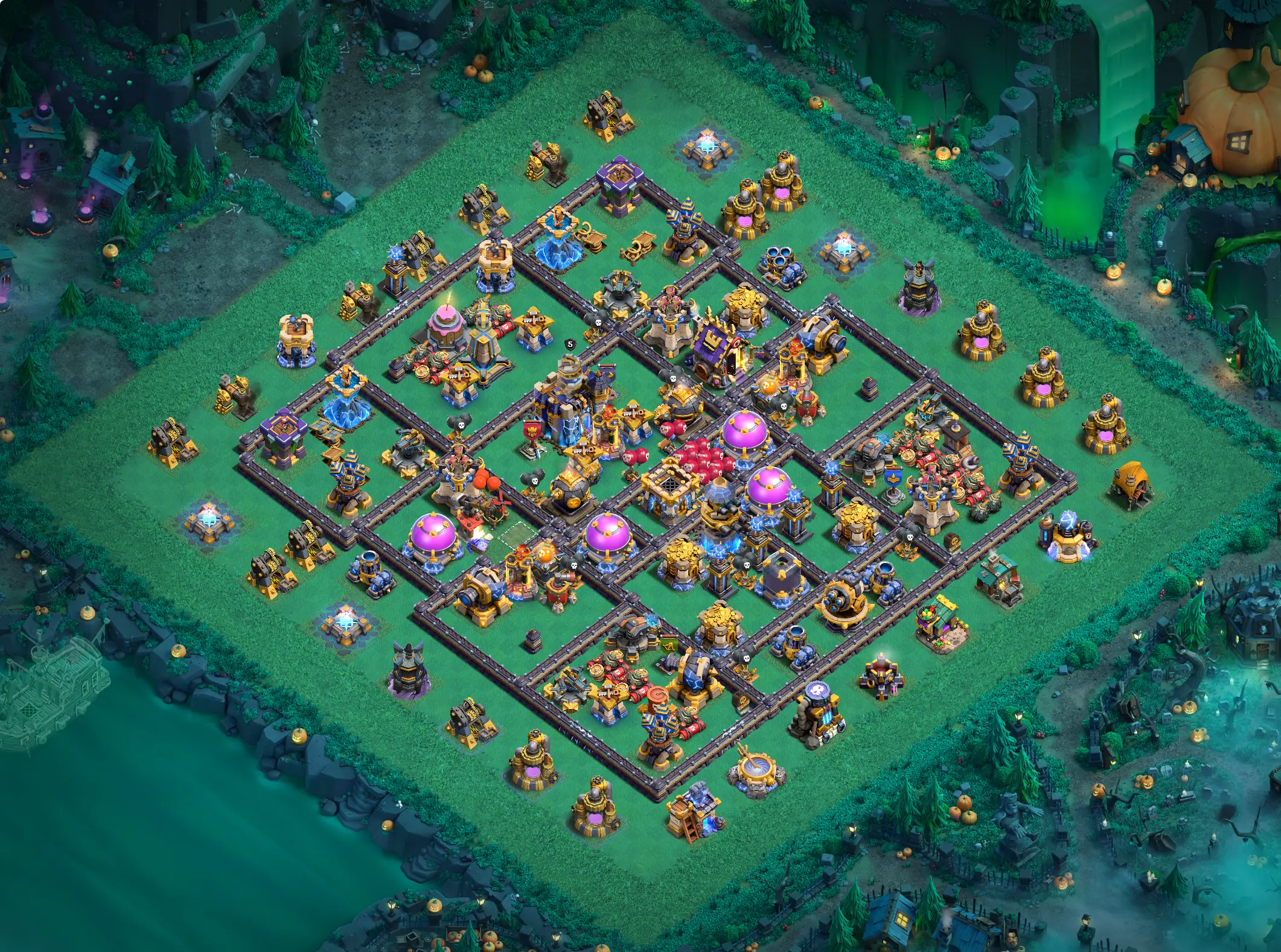 th18 hybrid base layout featuring the best town hall 18 hybrid base design for balanced defense and resource protection image no 13 2