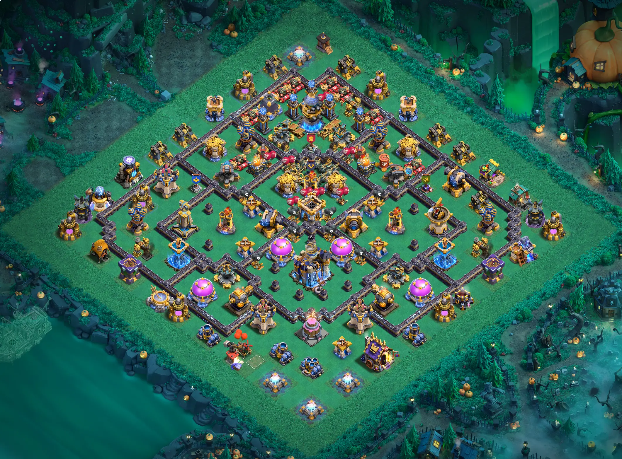th18 hybrid base layout featuring the best town hall 18 hybrid base design for balanced defense and resource protection image no 14 2