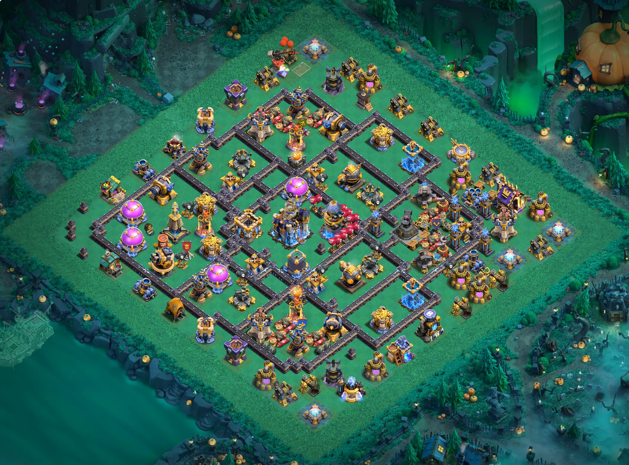 th18 hybrid base layout featuring the best town hall 18 hybrid base design for balanced defense and resource protection image no 15 2