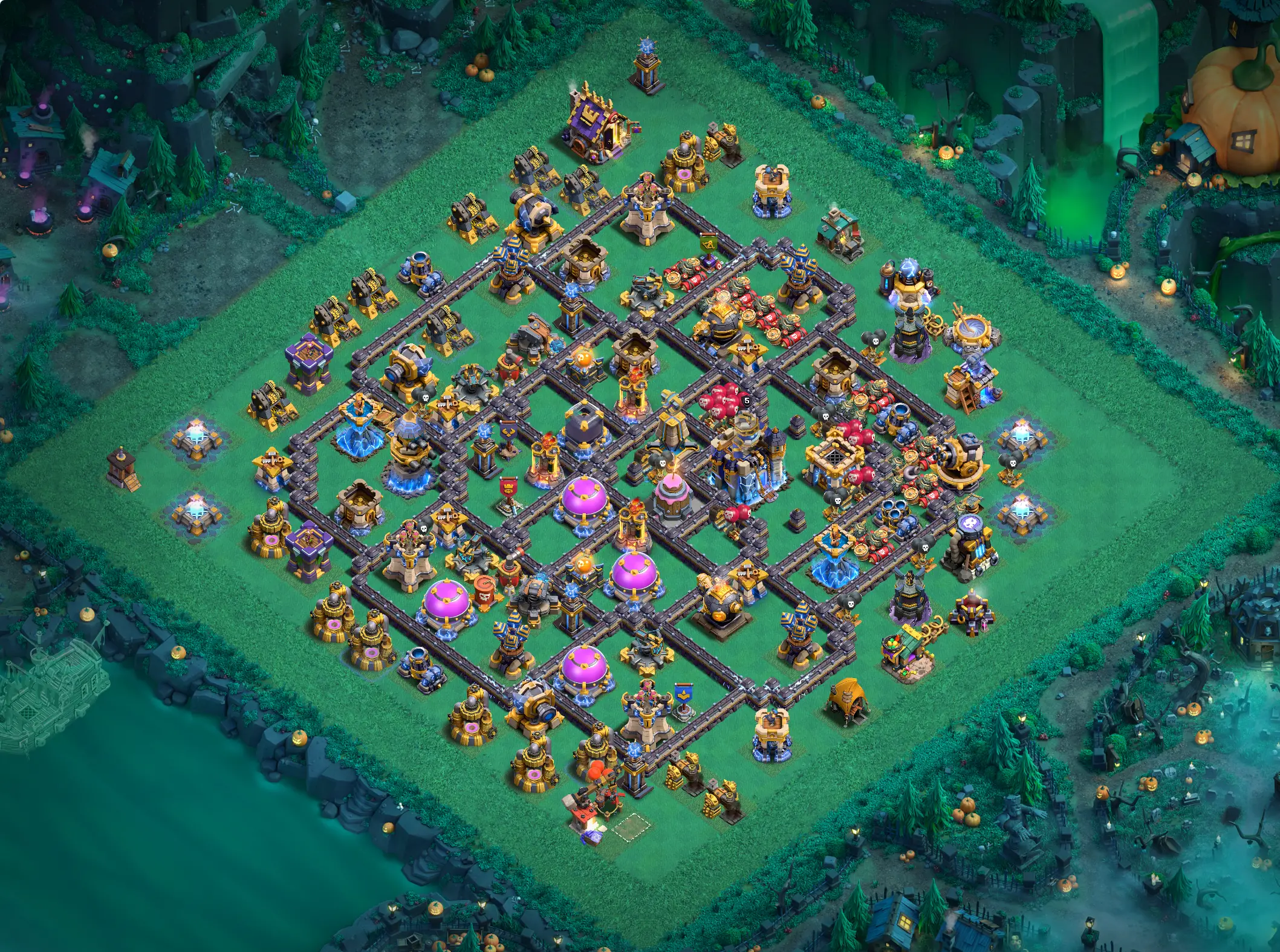 th18 hybrid base layout featuring the best town hall 18 hybrid base design for balanced defense and resource protection image no 16 2