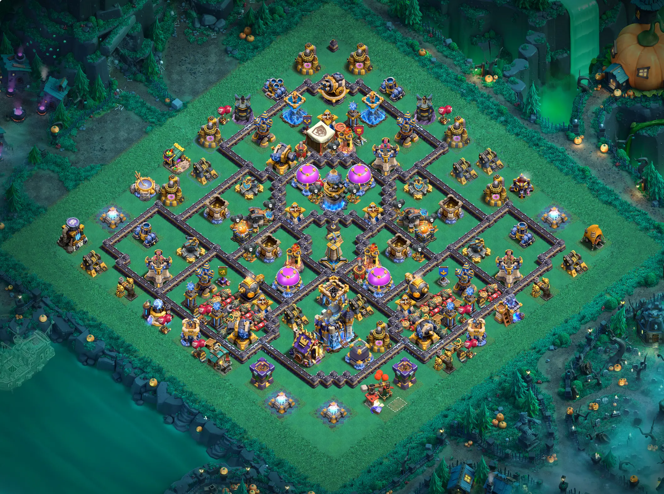 th18 hybrid base layout featuring the best town hall 18 hybrid base design for balanced defense and resource protection image no 19 2