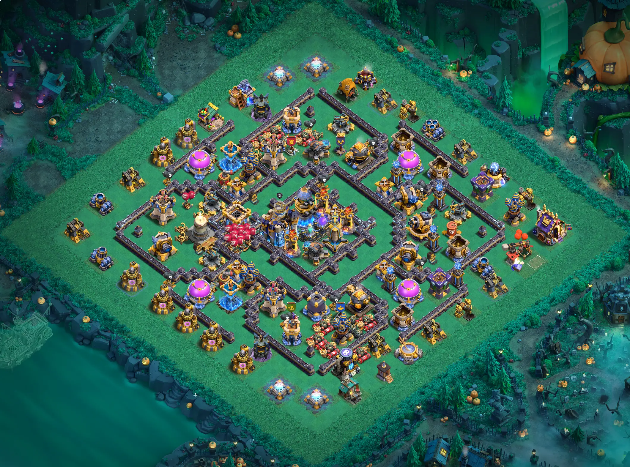 th18 hybrid base layout featuring the best town hall 18 hybrid base design for balanced defense and resource protection image no 20 2