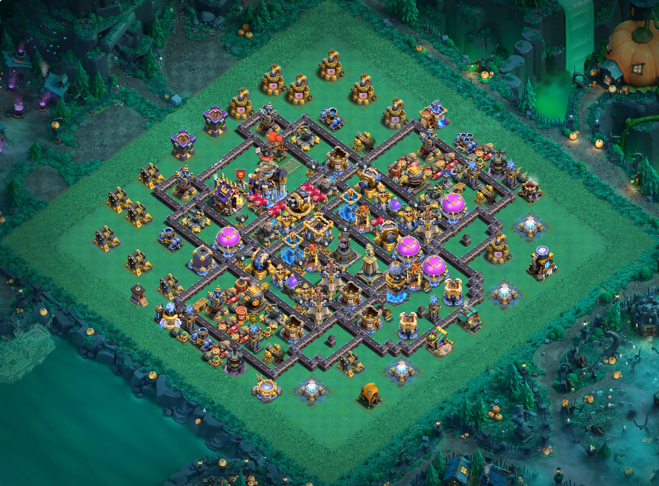 th18 hybrid base layout featuring the best town hall 18 hybrid base design for balanced defense and resource protection image no 21 2