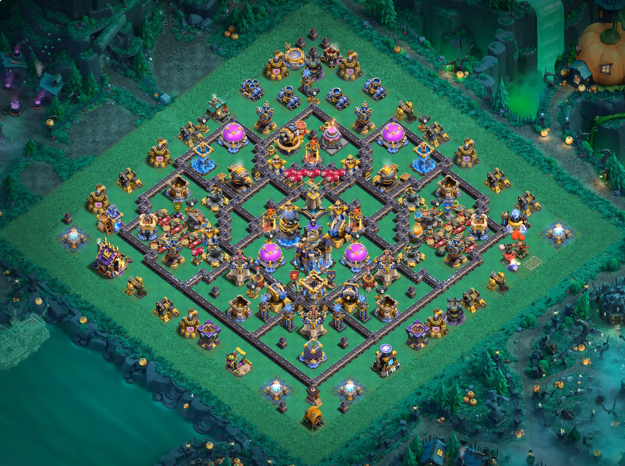 th18 hybrid base layout featuring the best town hall 18 hybrid base design for balanced defense and resource protection image no 22 2