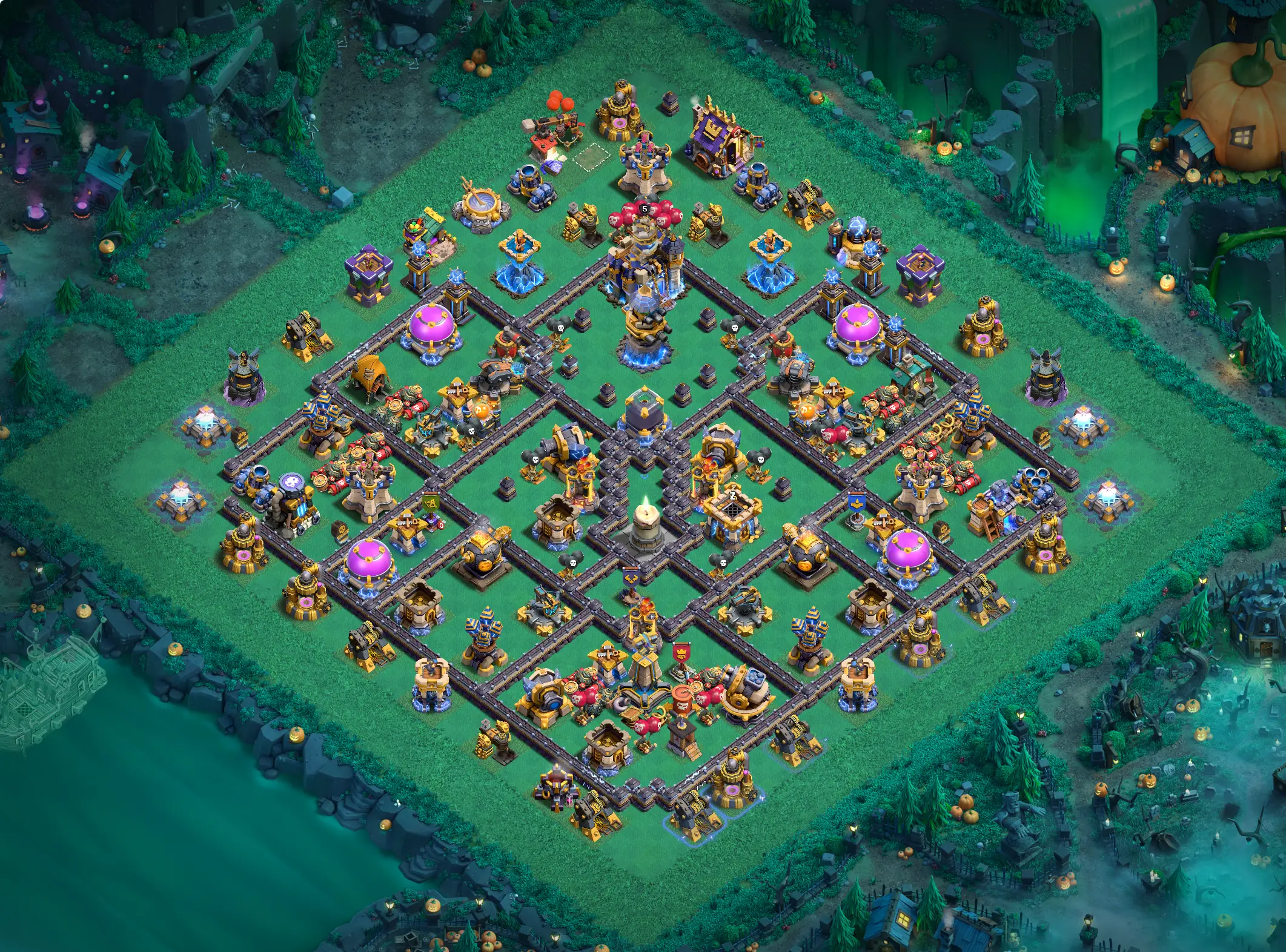 th18 hybrid base layout featuring the best town hall 18 hybrid base design for balanced defense and resource protection image no 23 2