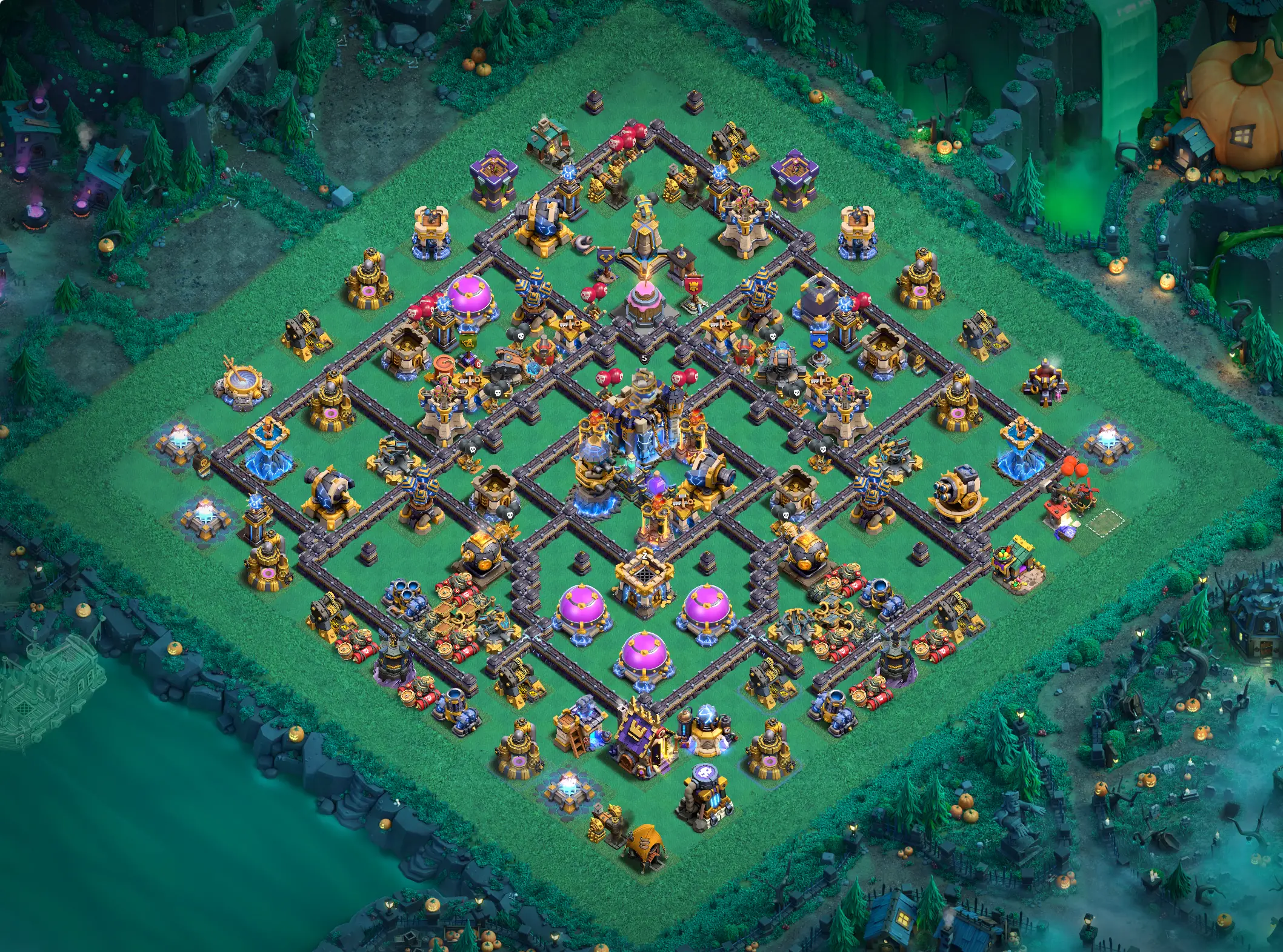 th18 hybrid base layout featuring the best town hall 18 hybrid base design for balanced defense and resource protection image no 24 2
