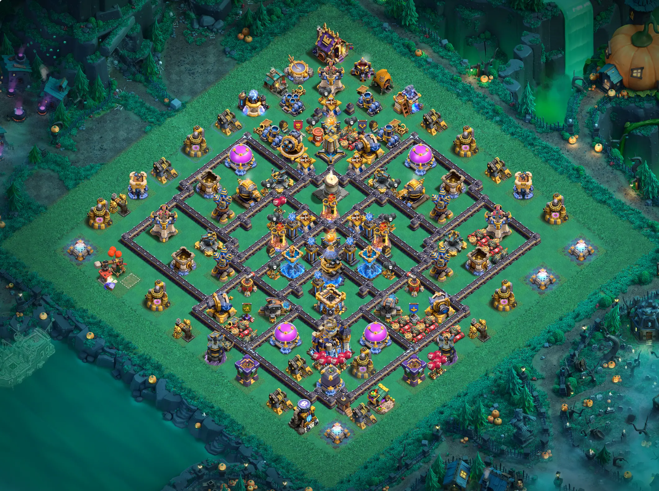th18 hybrid base layout featuring the best town hall 18 hybrid base design for balanced defense and resource protection image no 26 2