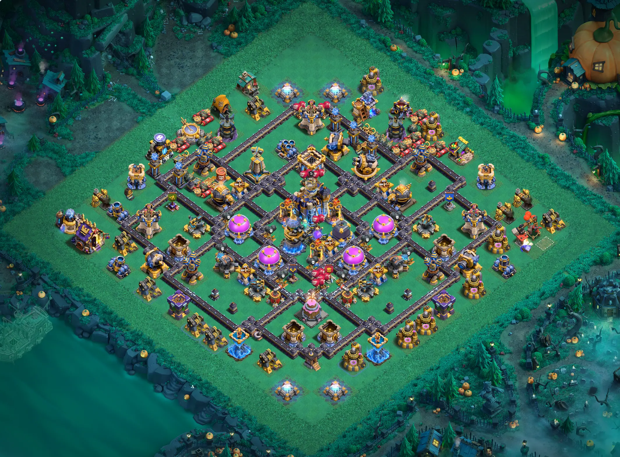 th18 hybrid base layout featuring the best town hall 18 hybrid base design for balanced defense and resource protection image no 27 2
