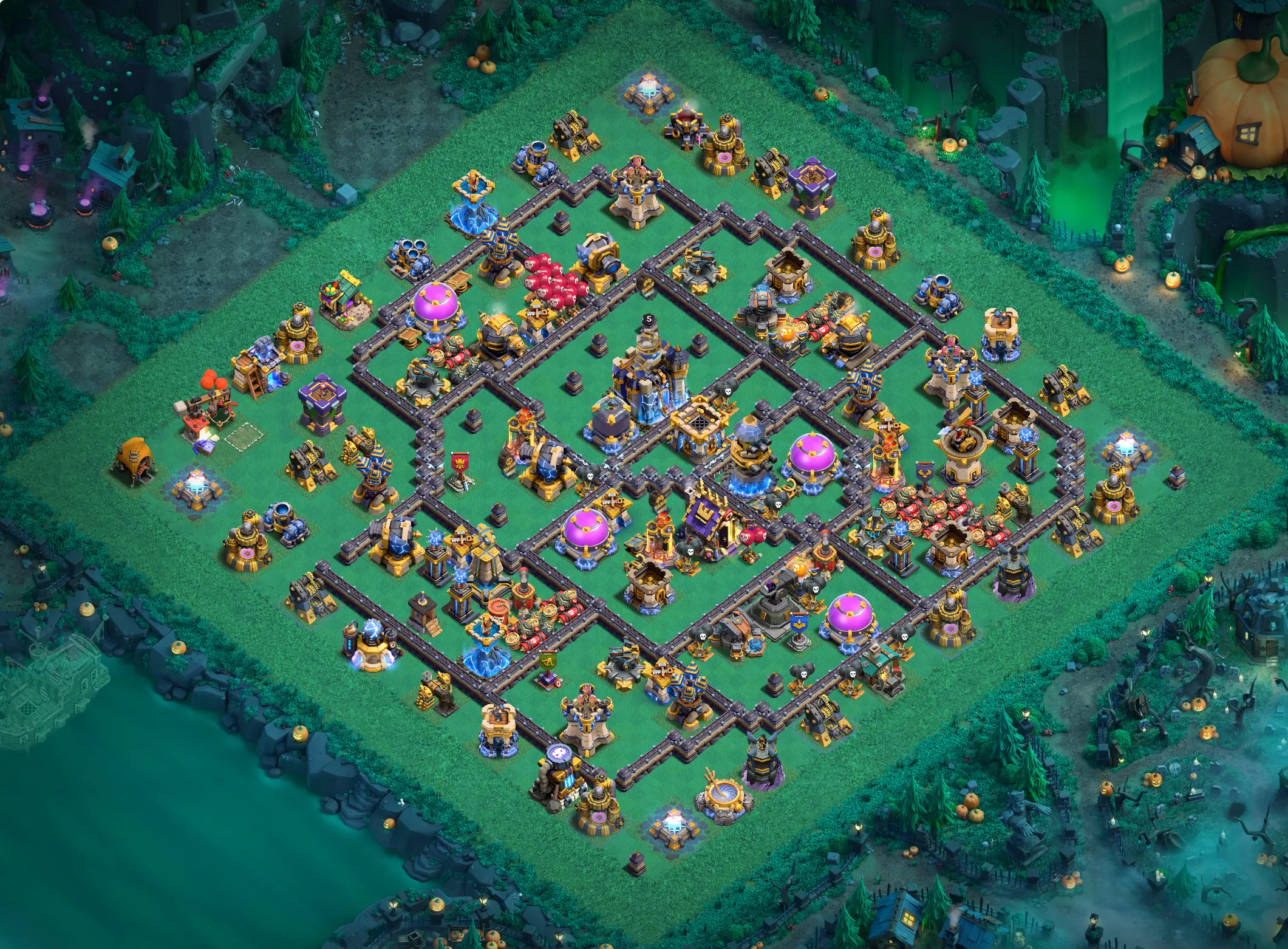 th18 hybrid base layout featuring the best town hall 18 hybrid base design for balanced defense and resource protection image no 28 2
