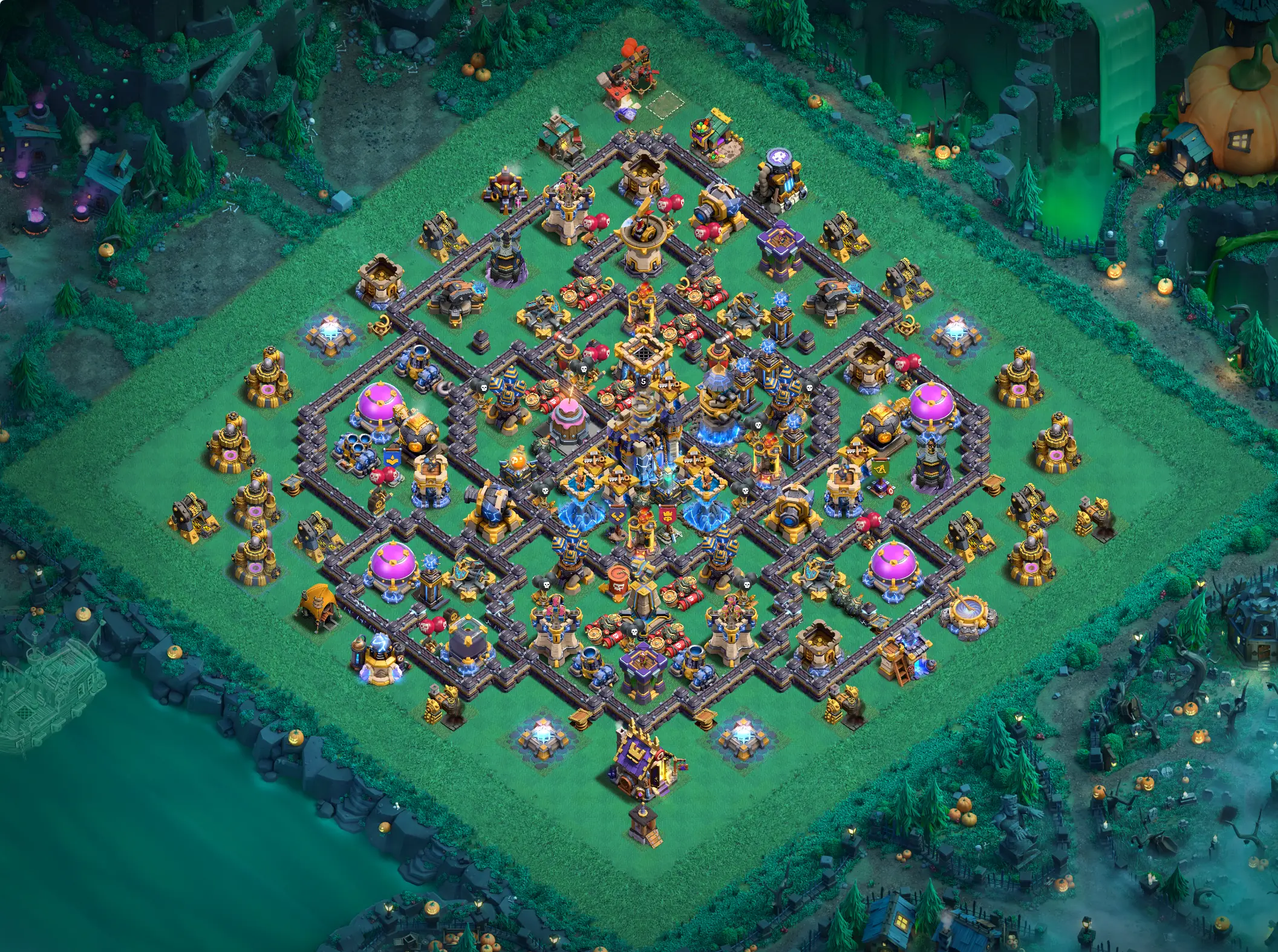 th18 hybrid base layout featuring the best town hall 18 hybrid base design for balanced defense and resource protection image no 30 2