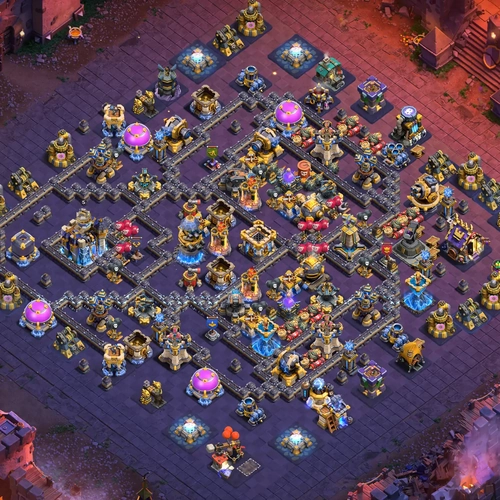 TH18 war CWL base layout featuring the best Town Hall 18 anti 3 star war base design Image no. 03-1