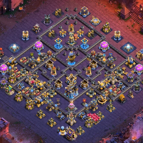 TH18 war CWL base layout featuring the best Town Hall 18 anti 3 star war base design Image no. 11-1