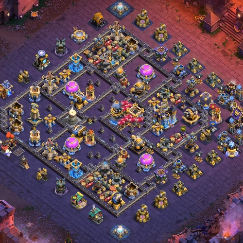 TH18 war CWL base layout featuring the best Town Hall 18 anti 3 star war base design Image no. 12-1