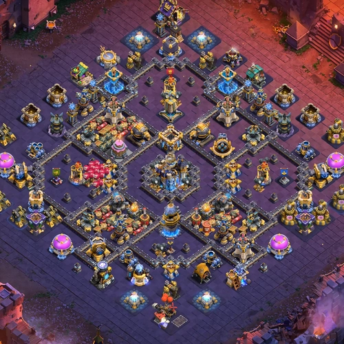 TH18 war CWL base layout featuring the best Town Hall 18 anti 3 star war base design Image no. 14-1