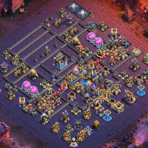 TH18 war CWL base layout featuring the best Town Hall 18 anti 3 star war base design Image no. 15-1