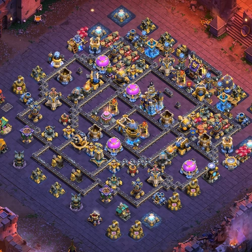TH18 war CWL base layout featuring the best Town Hall 18 anti 3 star war base design Image no. 20-1