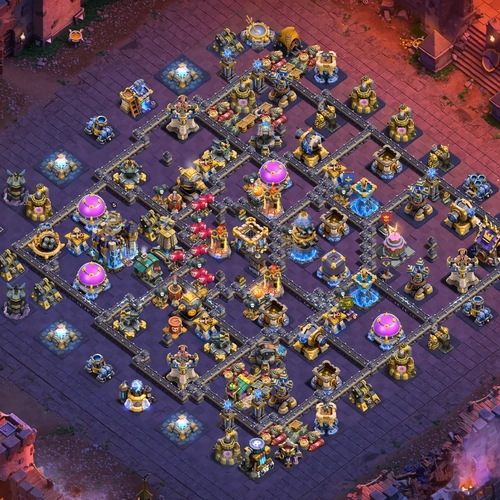 TH18 war CWL base layout featuring the best Town Hall 18 anti 3 star war base design Image no. 26-1